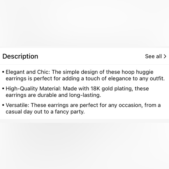 NWT 18 KT GOLD PLATED ROSE GOLD HOOPS HOOP EARRINGS LIGHTWEIGHT TRENDY GIFT - Picture 4 of 4